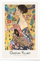 JUNIQE - Poster Klimt - Lady with Fan -13x18 /Kleurrijk