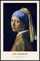 JUNIQE - Poster in kunststof lijst Jan Vermeer van Delft - Girl with a