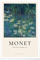 JUNIQE - Poster Monet - Water Lilies, Nymphéas -20x30 /Blauw & Groen