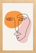 JUNIQE - Poster in houten lijst Envisage -20x30 /Oranje & Roze