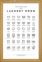 JUNIQE - Poster met houten lijst Wasserette -13x18 /Wit & Zwart