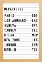 JUNIQE - Poster in houten lijst Departure Paris -30x45 /Wit & Zwart