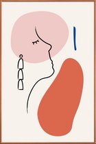 JUNIQE - Poster met kunststof lijst Breathe -13x18 /Rood & Roze