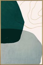 JUNIQE - Poster met kunststof lijst Interplay -30x45 /Grijs & Groen