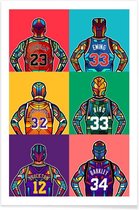 JUNIQE - Poster NBA-legendes pop art -13x18 /Kleurrijk