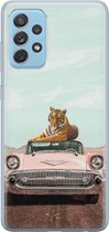 Samsung Galaxy A52 siliconen hoesje - Chill tijger - Soft Case Telefoonhoesje - Multi - Print