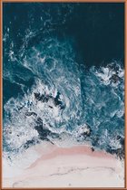 JUNIQE - Poster met kunststof lijst I Love The Sea -30x45 /Turkoois