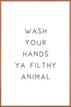 JUNIQE - Poster met kunststof lijst Filthy -40x60 /Wit & Zwart