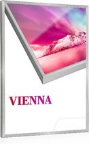 50x60cm Aluminium Wissellijst - 10 mm - type Vienna - Mat Geborsteld Zilver