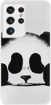 - ADEL Siliconen Back Cover Softcase Hoesje Geschikt voor Samsung Galaxy S21 Ultra - Panda