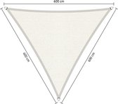 Shadow Comfort® Gelijkzijdige driehoek schaduwdoek - UV Bestendig - Zonnedoek - 600 x 600 x 600 CM - Arctic White