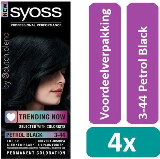 Syoss - Haarverf - 3_44 - Petrol Black - 115ml x 4 | bol