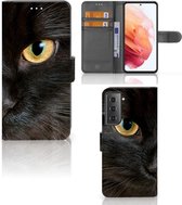 Telefoonhoesje Geschikt voor Samsung Galaxy S21 Beschermhoesje Zwarte Kat