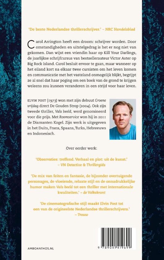 Boekomslag van De Cursus met auteurfoto van Elvin Post.