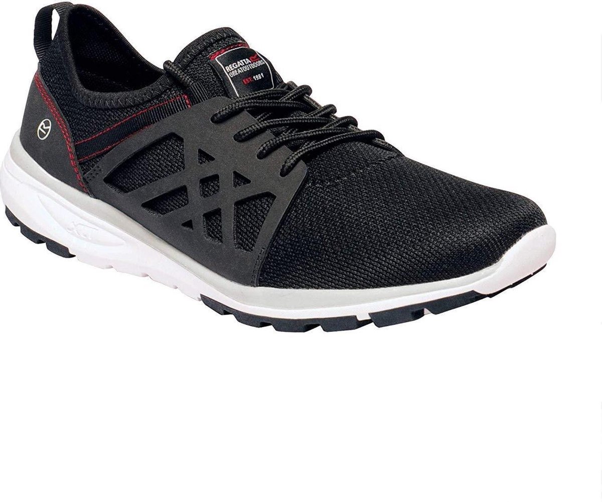 Regatta Heren Marine Sport II Trainers (Zwart/Klassiek Rood) - Schoenen.nl