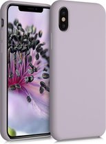 kwmobile telefoonhoesje voor Apple iPhone X - Hoesje met siliconen coating - Smartphone case in lila wolk