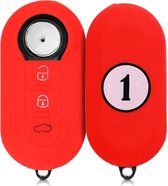 kwmobile autosleutel hoesje voor Fiat Lancia 3-knops inklapbare autosleutel - Autosleutel behuizing in zwart / wit / rood - Nummer 1 design