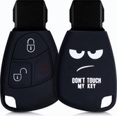 kwmobile autosleutel hoesje voor Mercedes Benz 2-3-knops autosleutel - Autosleutel behuizing in wit / zwart - Don't Touch My Key design