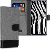 kwmobile telefoonhoesje voor Honor View30 / View30 Pro - Hoesje met pasjeshouder in grijs / zwart - Case met portemonnee