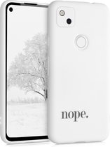 kwmobile telefoonhoesje compatibel met Google Pixel 4a - Hoesje voor smartphone in zwart / wit - Nope design