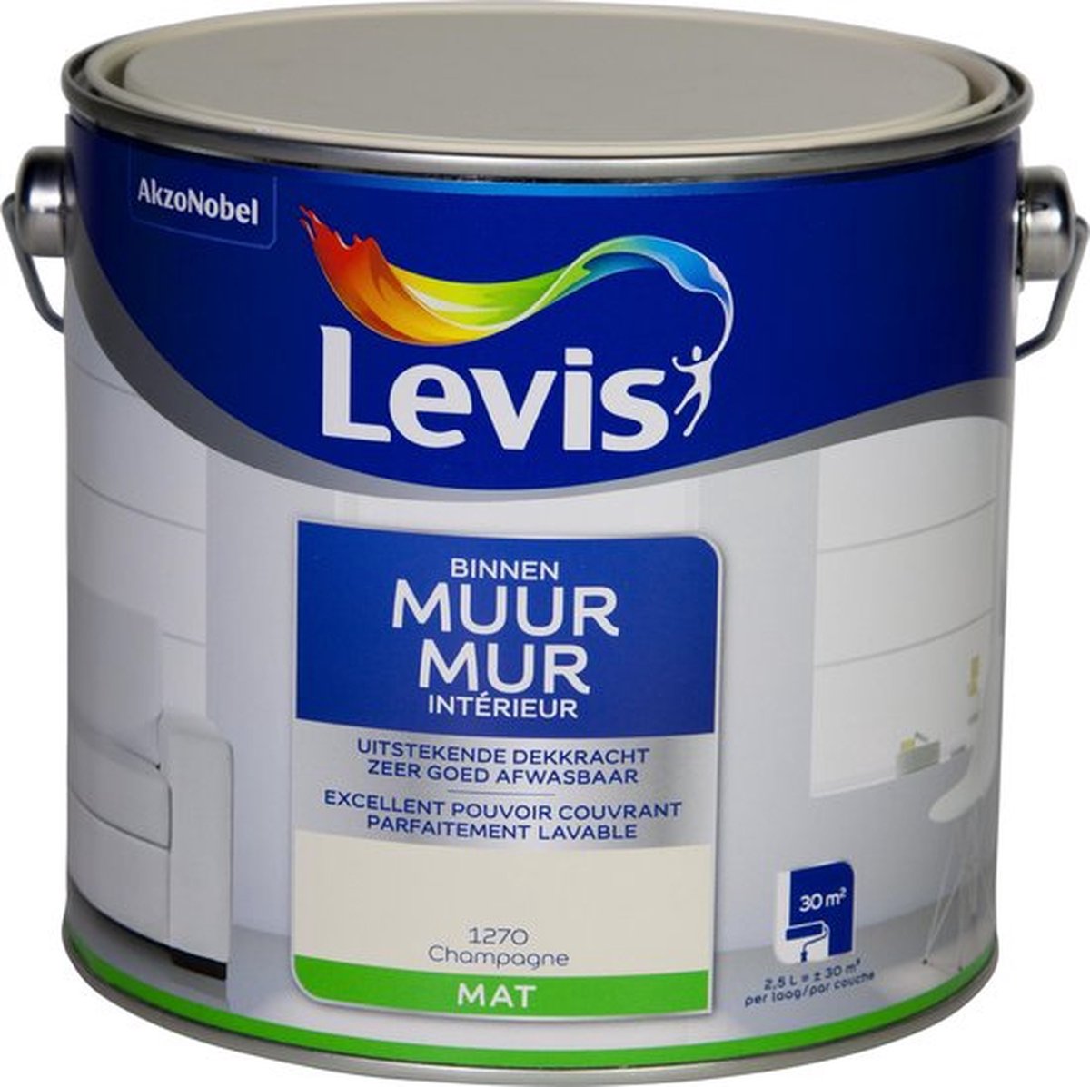 Uitverkoop - Levis Latex Muurverf - Champagne - Mat - 2,5L
