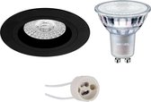 PHILIPS - LED Spot Set - MASTER 927 36D VLE - Proma Rodos Pro - GU10 Fitting - DimTone Dimbaar - Inbouw Rond - Mat Zwart - 3.7W - Warm Wit 2200K-2700K - Ø93mm