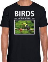 Dieren foto t-shirt Toekan - zwart - heren - birds of the world - cadeau shirt Toekans liefhebber XL