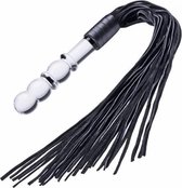 Lingam Glazen Dildo Met Zweep - BDSM - Zweepjes en Knevels - Transparant - Discreet verpakt en bezorgd