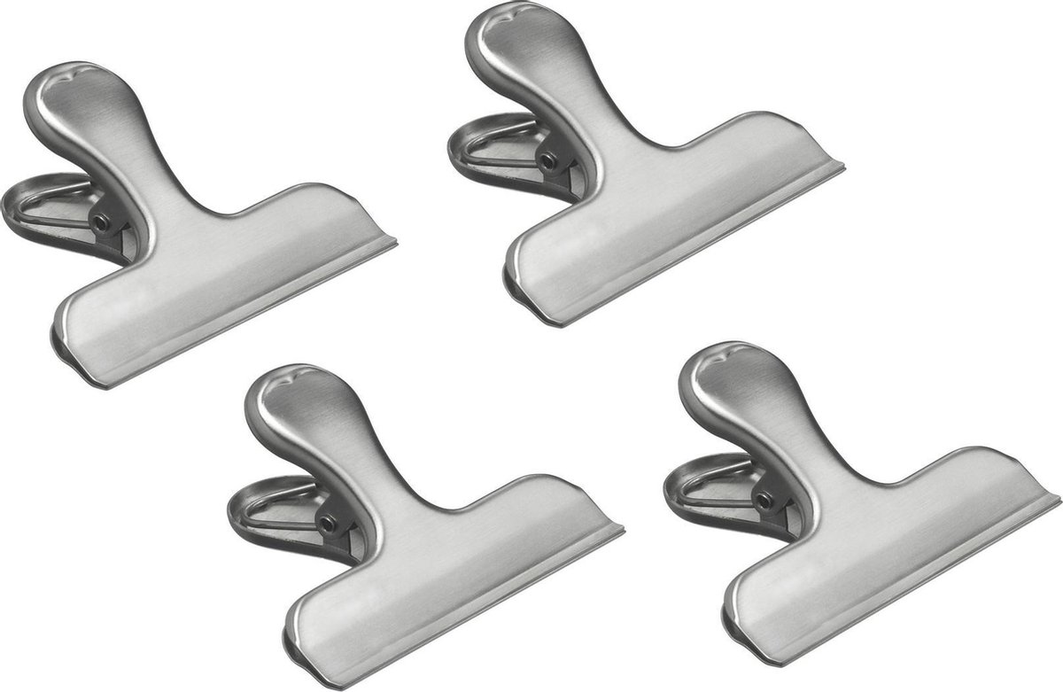 Wenko Sluitclips, roestvrijstaal, 4 stuks