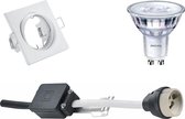PHILIPS - LED Spot Set - SceneSwitch 827 36D - GU10 Fitting - Dimbaar - Inbouw Vierkant - Mat Wit - 1.5W-5W - Warm Wit 2200K-2700K - Kantelbaar 80mm