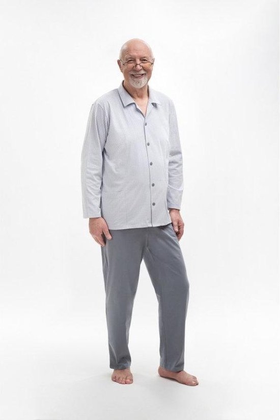 Martel- Antoni- pyjama- grijs- 100% katoen- gemaakt in Europa 3XL