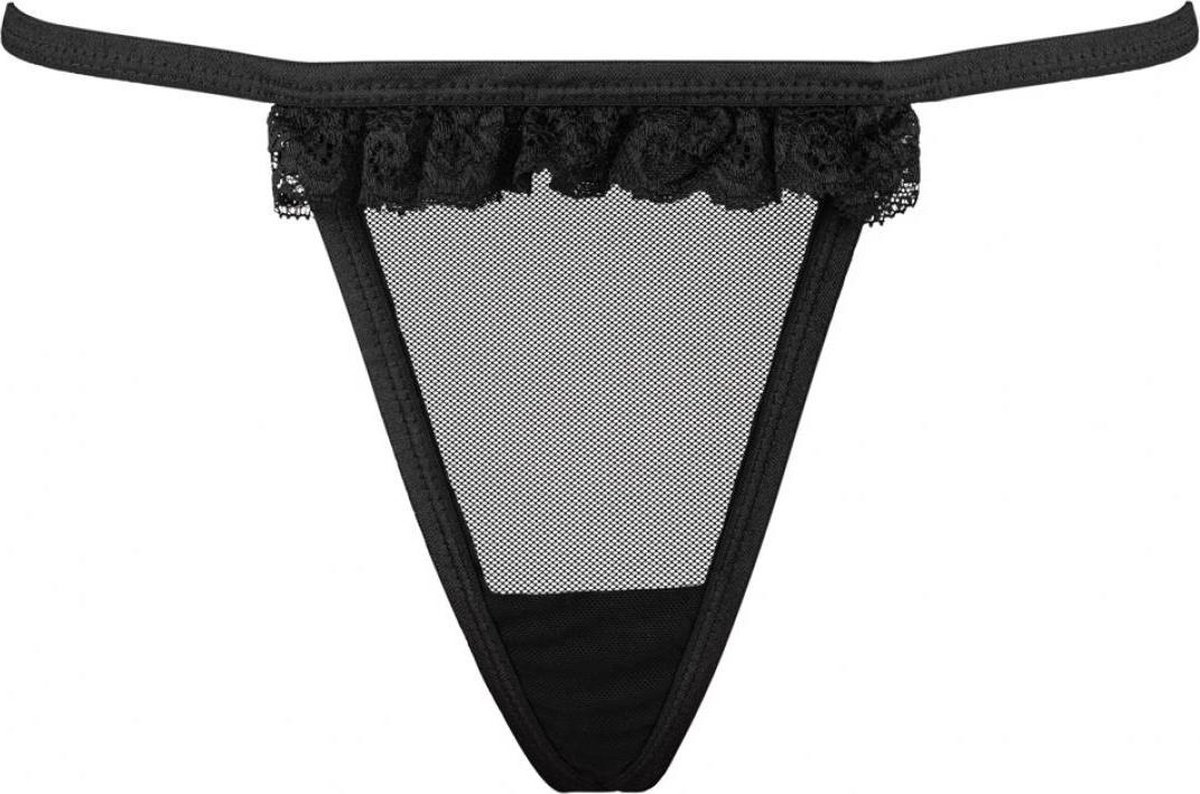 Underneath Lucy Transparante String – Erotische Onderbroek - Sexy Lingerie – Transparant – Zwart