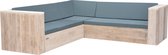 Wood4you - Loungeset 2 steigerhout - incl kussens - 200cm - 230cm