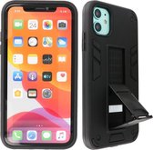 Stand Shockproof Telefoonhoesje - Magnetic Stand Hard Case - Grip Stand Back Cover - Backcover Hoesje voor iPhone XR - Zwart
