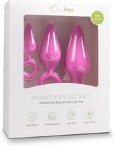 Roze buttplugs met trekring - setje - Roze - Sextoys - Anaal Toys - Dildo - Buttpluggen