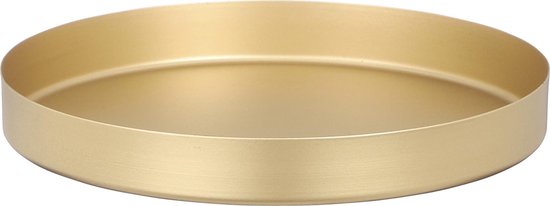 Kaarsenbord/kaarsenplateau Goud Metaal Rond 21 Cm - Kaars