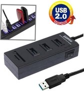 2 in 1 USB 2.0 TF / SD-kaartlezer & HUB met 3 poorten, kabellengte: 80cm (zwart)