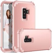 Voor Galaxy S9 + Dropproof 3 in 1 No Gap in the Middle siliconen hoes beschermhoes (roségoud)