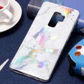 Galaxy S9 + Color Plating Marble Texture Soft TPU beschermende achterkant van de behuizing (wit)