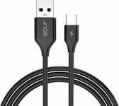 GOLF GC-59m 1m micro-USB naar USB 2.1A galopperende snelladende USB-datakabel voor Galaxy, LG, Huawei, Xiaomi en andere smartphones (zwart)