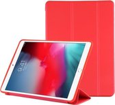 PU-plastic bodembehuizing Opvouwbare vervorming Links en rechts Flip lederen tas met drievoudige beugel & Smart Sleep voor iPad Air3 2019 (rood)