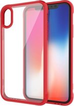 Transparant acryl + TPU Airbag schokbestendig hoesje voor iPhone XS / X (rood)