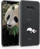 kwmobile telefoonhoesje voor LG G8s ThinQ - Hoesje voor smartphone in zwart / wit / transparant - Panda en Vlinder design