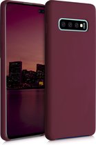 kwmobile telefoonhoesje voor Samsung Galaxy S10 Plus / S10+ - Hoesje met siliconen coating - Smartphone case in wijnrood