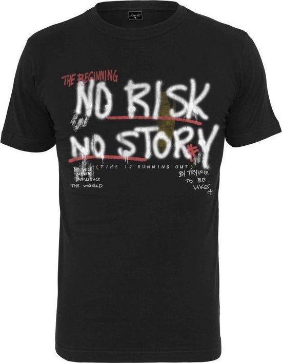 Mister Tee - No Risk No Story Heren T-shirt - XS - Zwart