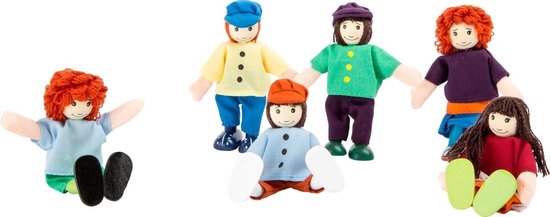 Buigzame poppen friends - 6 stuks - Houten speelgoed vanaf 3 jaar | bol.com