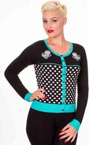 Dancing Days Cardigan -M- Sweet Strawberry Zwart/Blauw