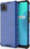 Realme C11 (2020) Hoesje - Mobigear - Honeycomb Serie - Hard Kunststof Backcover - Blauw - Hoesje Geschikt Voor Realme C11 (2020)