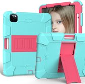 Apple iPad Air 4 10.9 (2020) Hoes - Mobigear - Shockproof Serie - Hard Kunststof Backcover - Roze /  Turquoise - Hoes Geschikt Voor Apple iPad Air 4 10.9 (2020)