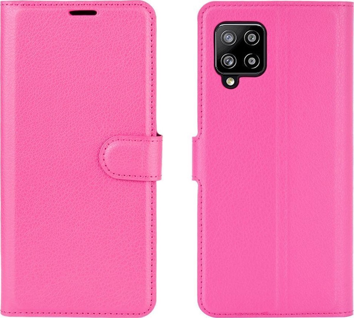 Mobigear Telefoonhoesje geschikt voor Samsung Galaxy A42 Hoesje | Mobigear Classic Bookcase Portemonnee | Pasjeshouder voor 3 Pasjes | Telefoonhoesje voor Pinpas / OV Kaart / Rijbewijs - Magenta